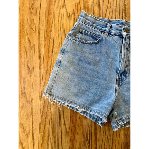 VTG Y2K No Excuses Denim Jean Shorts High Waist 9/10 Distress Cotton Mini Faded - Picture 9 of 10